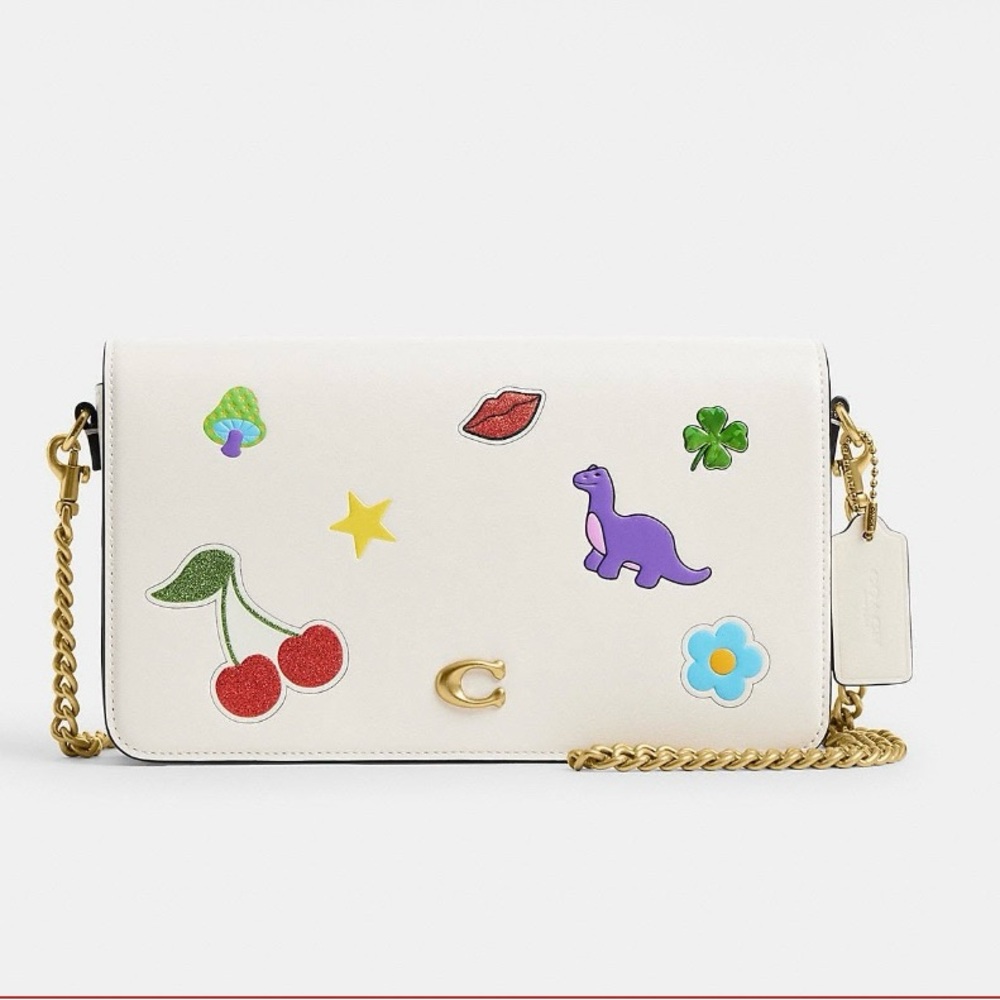 Coach Cream Crossbody Bag with Fun Patches
